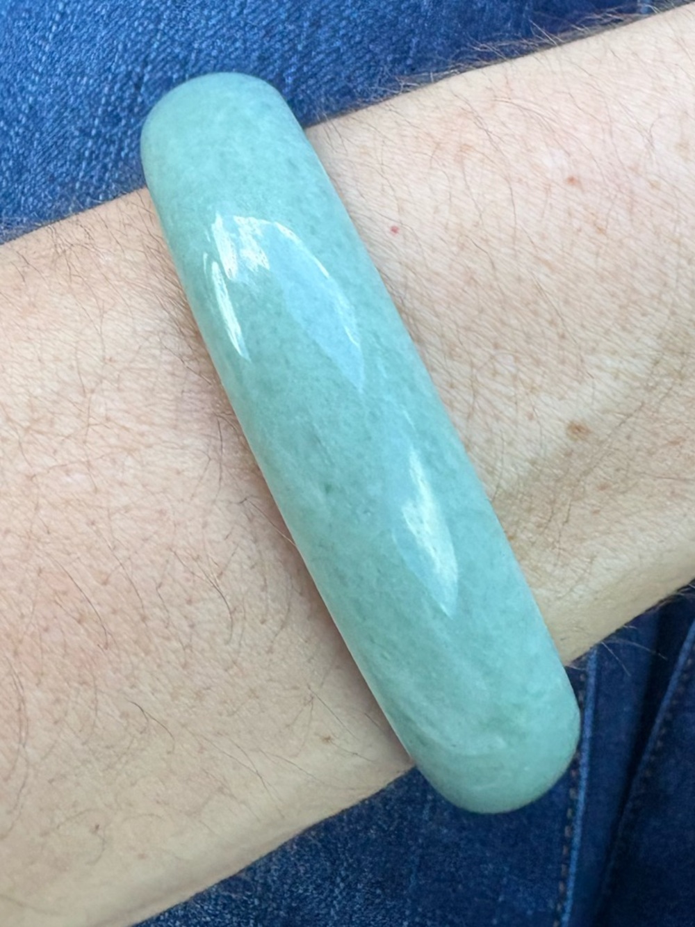 Natural Green Jade Bangle Bracelet – Celadon Jade Jadeite Thick vintage